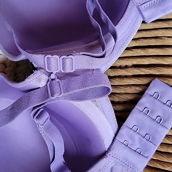 Ambrielle organic cotton full coverage purple bra, 32DD - Picture 10 of 11